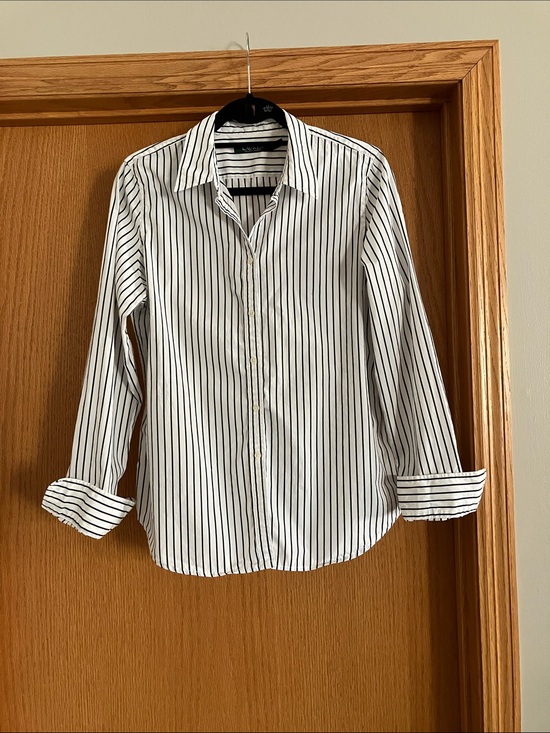 Ralph Lauren Tops - Ralph Lauren White Dress Shirt with Black Pinstripes